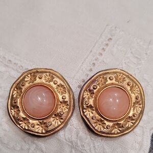 Earrings Vintage Quality Clip Antiqued Gold